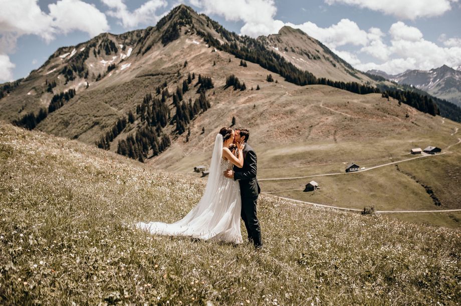 Wedding at the Hotel Alpenstern in Damüls, set against a unique mountain backdrop
