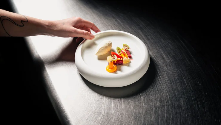 Gericht aus dem Gourmetmenü, welches im 3-Hauben Restaurant Löffelspitze, im Hotel Alpenstern Damüls, serviert wird